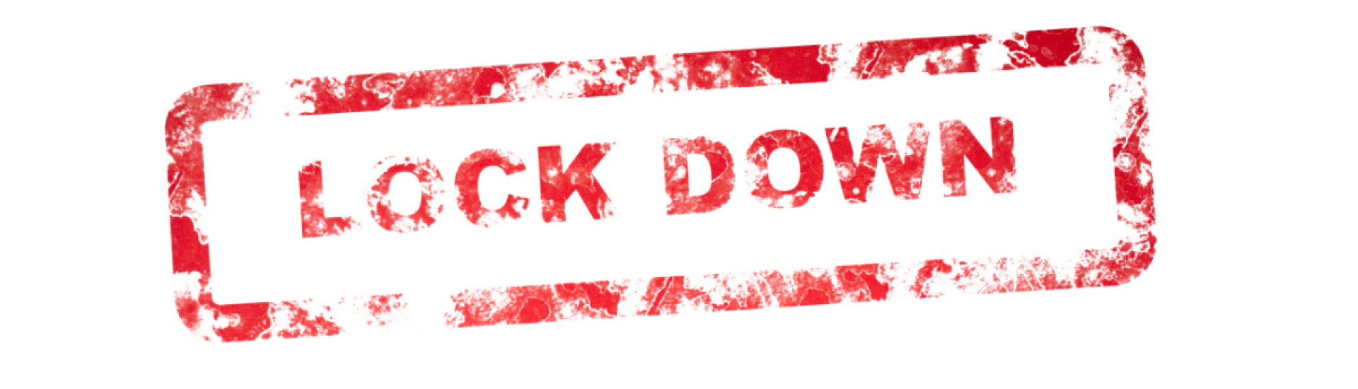 Lockdown written in red letters