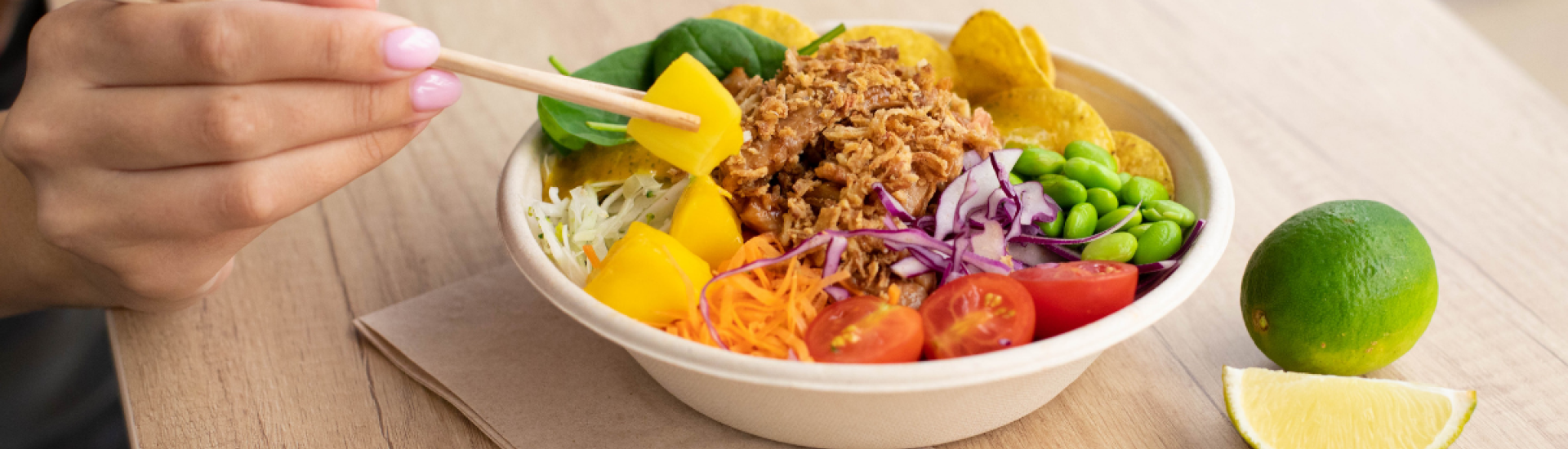 Bowl of colourful food