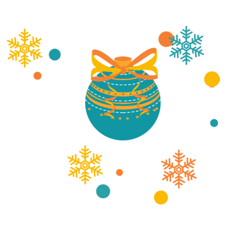 Illustration showing head with christmas decorations