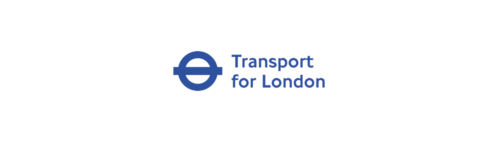 Blue and white logo saying transport for london